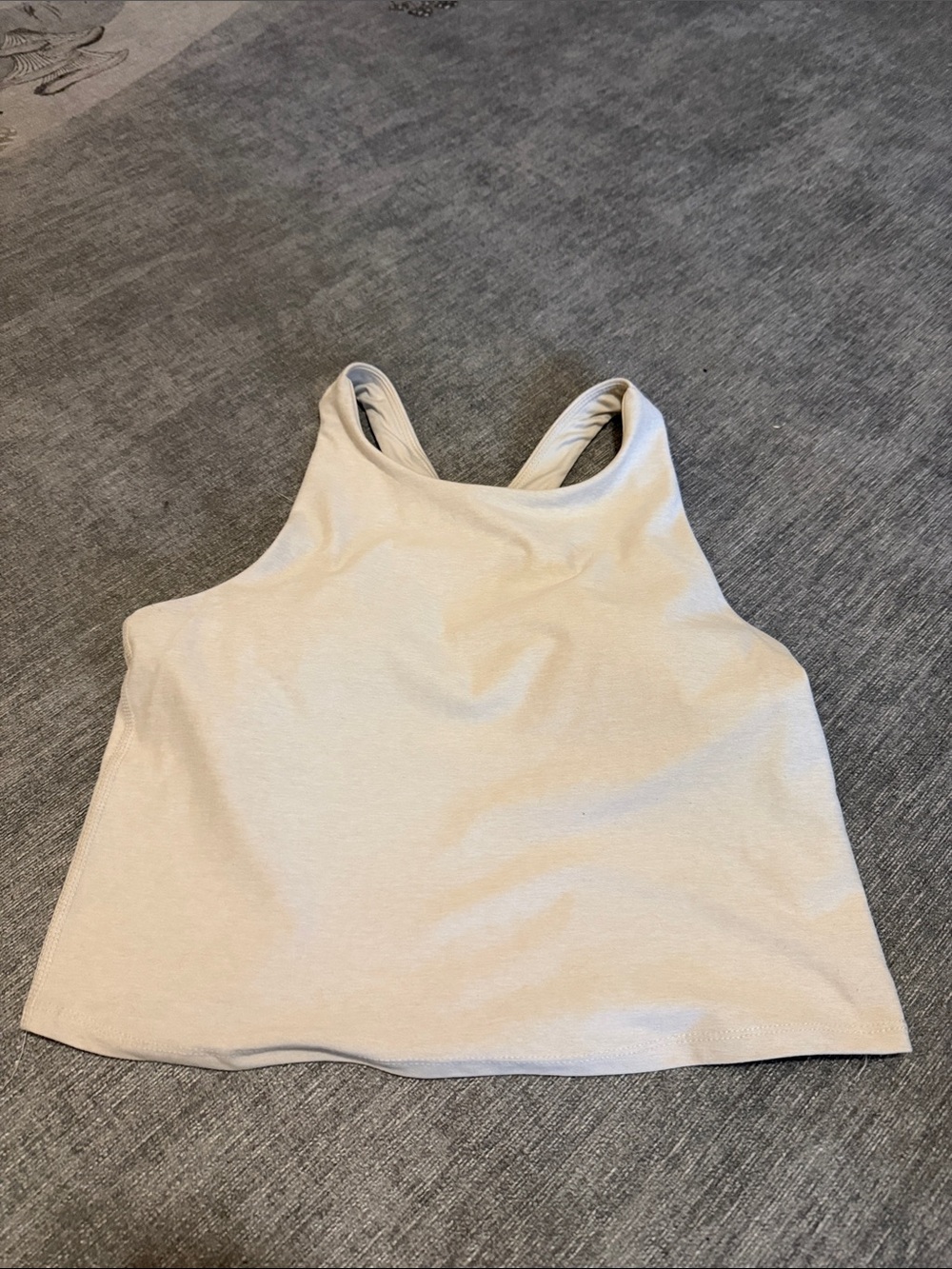 Neutral Cream Racerback Crop Tank sport bra